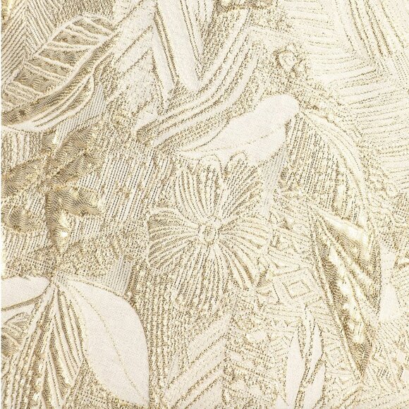 Lulus XXS Shine for Us Cream Metallic Tropical Jacquard Mini Dress - Picture 5 of 8